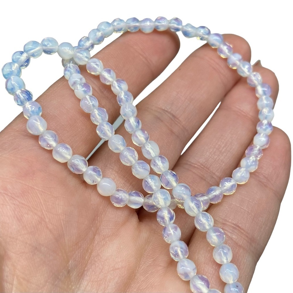 4mm Opalite Beaded Necklace Beads Gemstone Stone White Crystal Beads - Picture 3 of 5